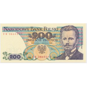 200 Zloty 1988 - EB - seltenere Übergangsserie -