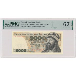 2.000 złotych 1982 - BP - PMG 67 EPQ - pierwsza seria rocznika