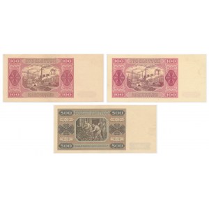 Zestaw, 100-500 złotych 1948 (3 szt.)