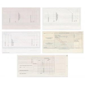 Set, Bank check designs from the 1990s (5 pieces).