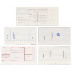 Set, Bank check designs from the 1990s (5 pieces).