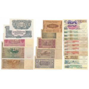 Set, Polish banknotes 1918-88 (21 pieces).