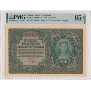 500 marek 1919 - I Serja BG - PMG 65 EPQ