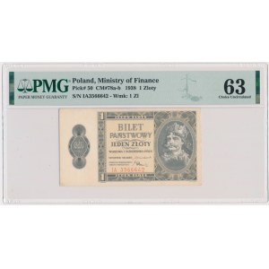 1 Zloty 1938 - IA - PMG 63 - seltene Serie