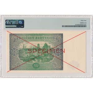 500 Zloty 1946 - MODELL - OJ 1234567/8900000 - PMG 64