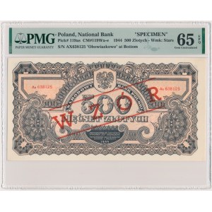 500 złotych 1944 ...owe - WZÓR - Ax - PMG 65 EPQ