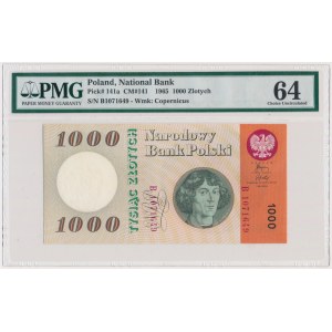 1.000 złotych 1965 - B - PMG 64