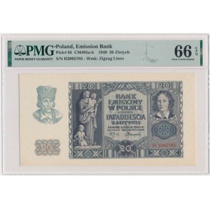 20 Gold 1940 - H - PMG 66 EPQ