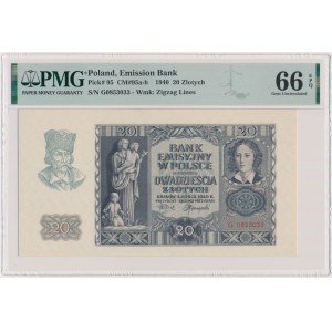 20 złotych 1940 - G - PMG 66 EPQ