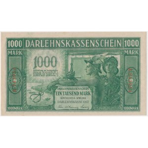 Kowno, 1.000 Mark 1918 - A - 6 digit serial -