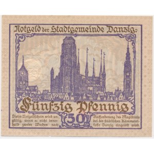 Danzig, 50 Pfennig 1919 - purple -