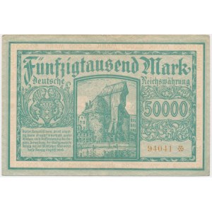 Danzig, 50.000 Mark 1923 - no. 5 digit series with ❊ -