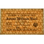 Danzig, 100 million Mark 1923 - watermark triangles -