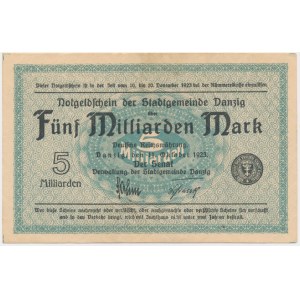 Danzig, 5 Milliarden Mark 1923 - znw. Quadrate