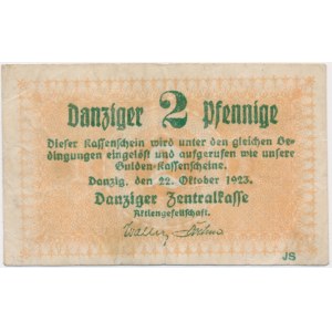 Danzig, 2 Pfennig 1923 - October - RARE