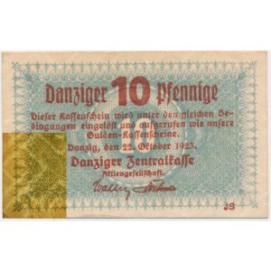 Danzig, 10 Pfennige 1923 - October - watermark ZIGZAG -