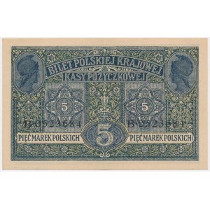 5 marks 1916 - General - tickets - B -.