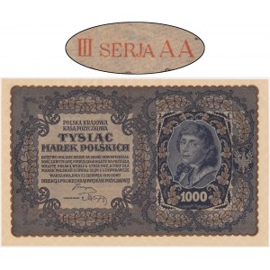 1.000 Mark 1919 - III Serie AA - erste Serie