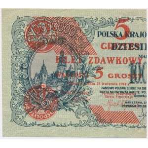 5 pennies 1924 - left half -
