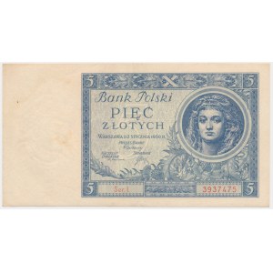 5 złotych 1930 - Ser. I - rzadka odmiana jednoliterowa