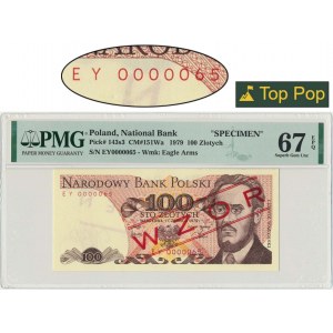 100 Gold 1979 - JAROSZEWICZ MODELL - EY 0000065 - PMG 67 EPQ - RARE