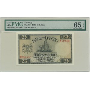 Danzig, 25 Gulden 1931 - PMG 65 EPQ - RARE in ausgezeichneter Erhaltung