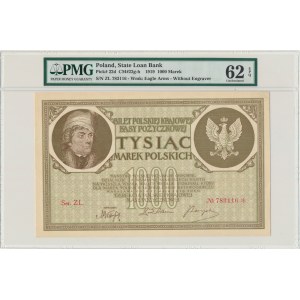 1,000 marks 1919 - Ser.ZL - PMG 62 EPQ - LARGE letter S