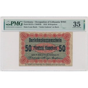 Posen, 50 Kopecks 1916 - long clause (P2b) - PMG 35 - RARE