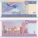 Lithuania, lot 10-20 Litu 2001 - AA - low serial numbers - (2 pcs.)