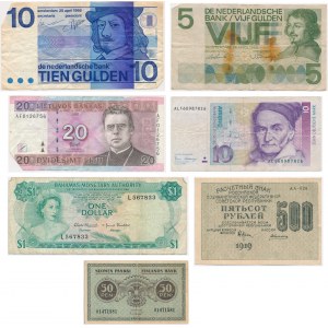 Zestaw, mix banknotów zagranicznych (7 szt.)