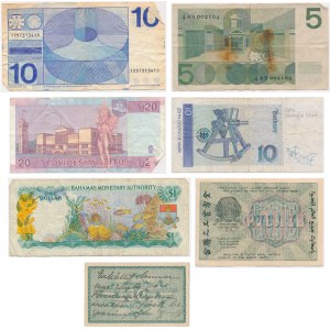 Zestaw, mix banknotów zagranicznych (7 szt.)