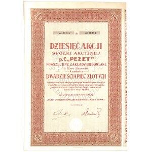 Pezet Powszechne Zakłady Budowlane, 10 x 25 zloty 1925.