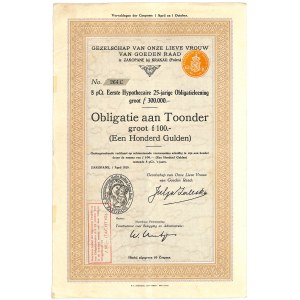 Zakopane, 8% obligacja na 100 Guldenów 1929