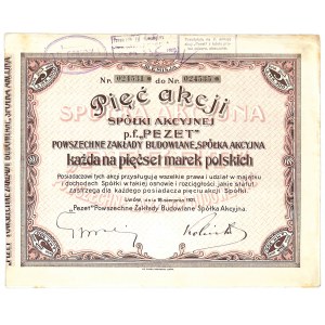 Pezet Powszechne Zakłady Budowlane, 5 x 500 mkp, Ausgabe III.
