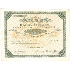 Bank Ziemian S.A. we Lwowie, 280 mkp 1921, Emisja II