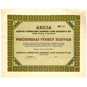 Fabryka Chemiczna dawniej Carl Scharff & Co., 50.000 zł 1928 - RZADKA