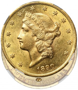 USA, 20 Dollars Carson City 1890 CC - NGC AU58 - RARE