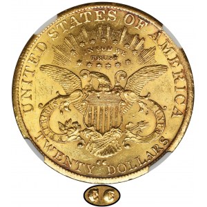 USA, 20 Dolarów Carson City 1890 CC - NGC AU58 - RZADKIE
