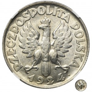 Kobieta i kłosy, 2 złote Birmingham 1924 literka H - NGC MS61 - RZADKA