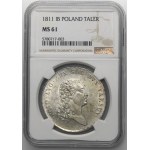 Księstwo Warszawskie, Talar Warszawa 1811 IB - NGC MS61 - WYŚMIENITY