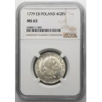 Poniatowski, 4 Groschen 1779 EB - NGC MS63 - RARE