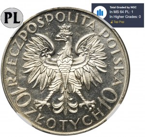 Sobieski, 10 złotych 1933 - NGC MS64 PROOF LIKE - jak lustrzanka