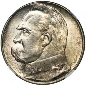 Piłsudski, 10 złotych 1939 - NGC MS62