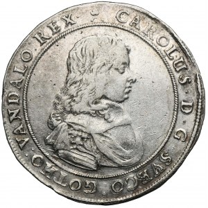 Karl XI, Taler Riga 1660 IM - RARE