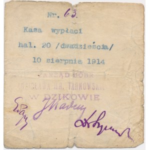Dzikow, 20 haleras 10.8.1914 - RAISE