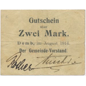 Eiche (Domb), 2 Marken 1914 - Stempel B - selten