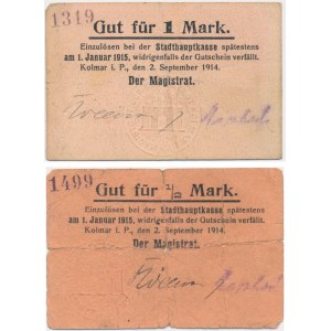 Chodzież (Kolmar I. P.), 1/2 i 1 marka 2.9.1914
