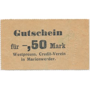 Kwidzyń (Marienwerder), 50 fenigów 1914 - niskie M