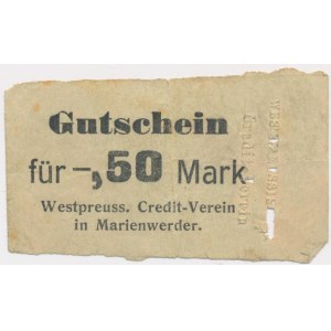 Kwidzyn (Marienwerder), 50 fenig 1914 - unbedruckter Brief G