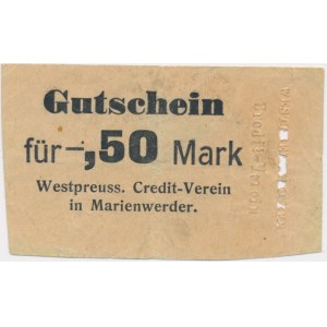 Kwidzyń (Marienwerder), 50 fenigów 1914 - wysokie M